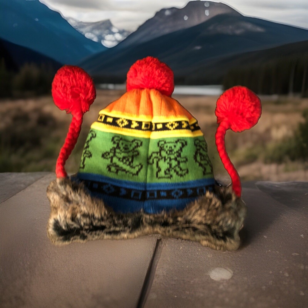 Grateful Dead Official 2015 Beanie Hat Rainbow Bear