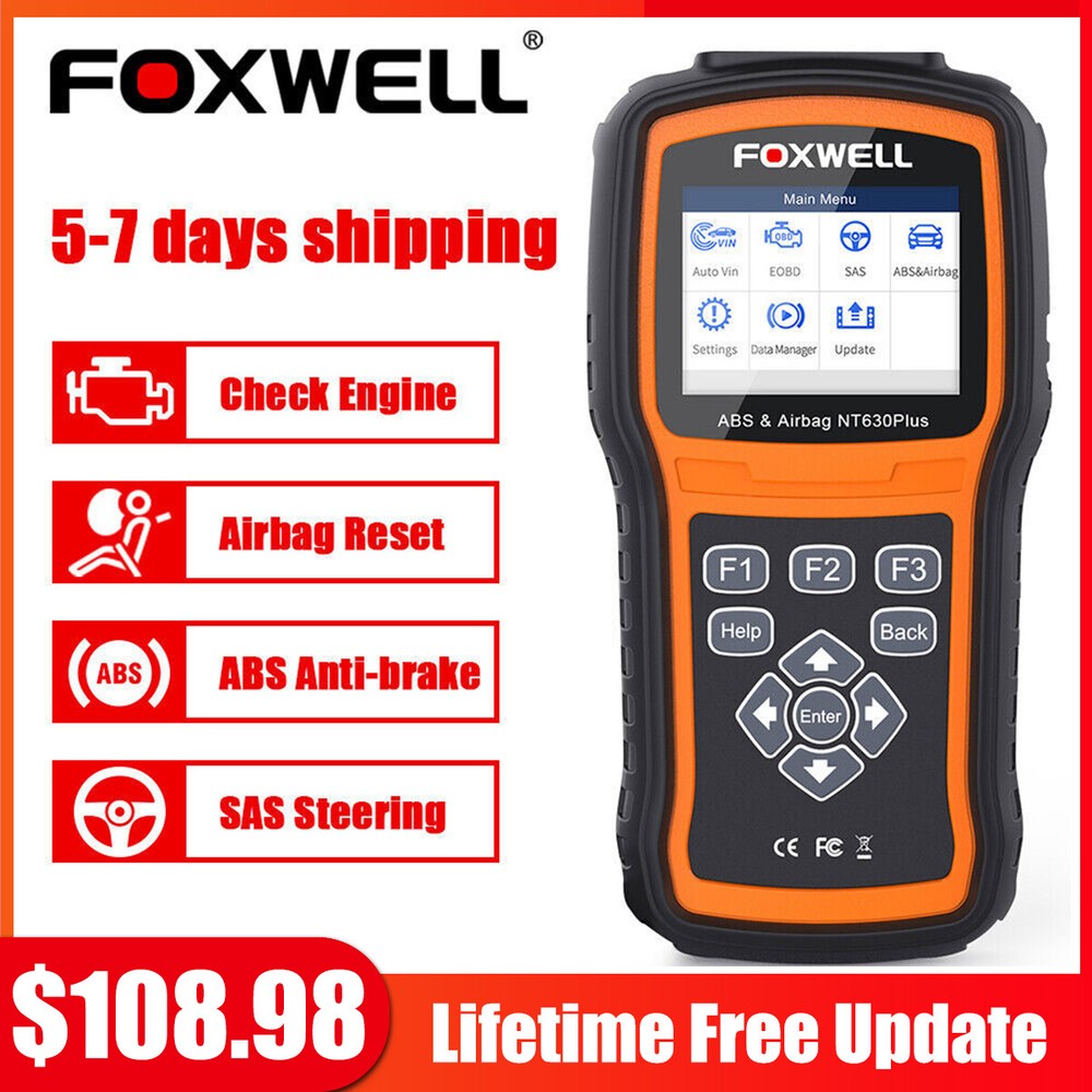 Foxwell NT630 Plus OBD2 Scanner ABS Bleeding SRS SAS Code Reader Diagnostic Tool