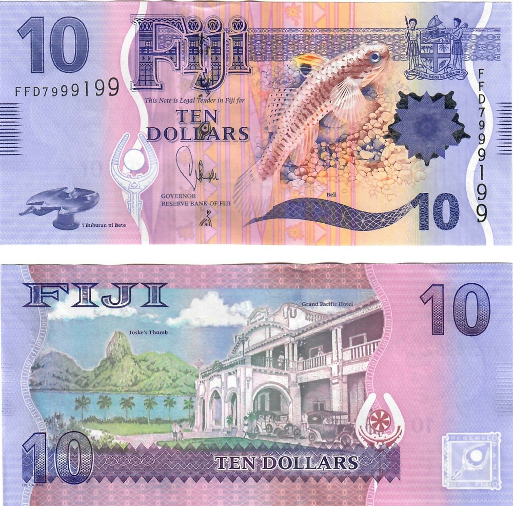 Fiji 10 Dollars 2013 UNC