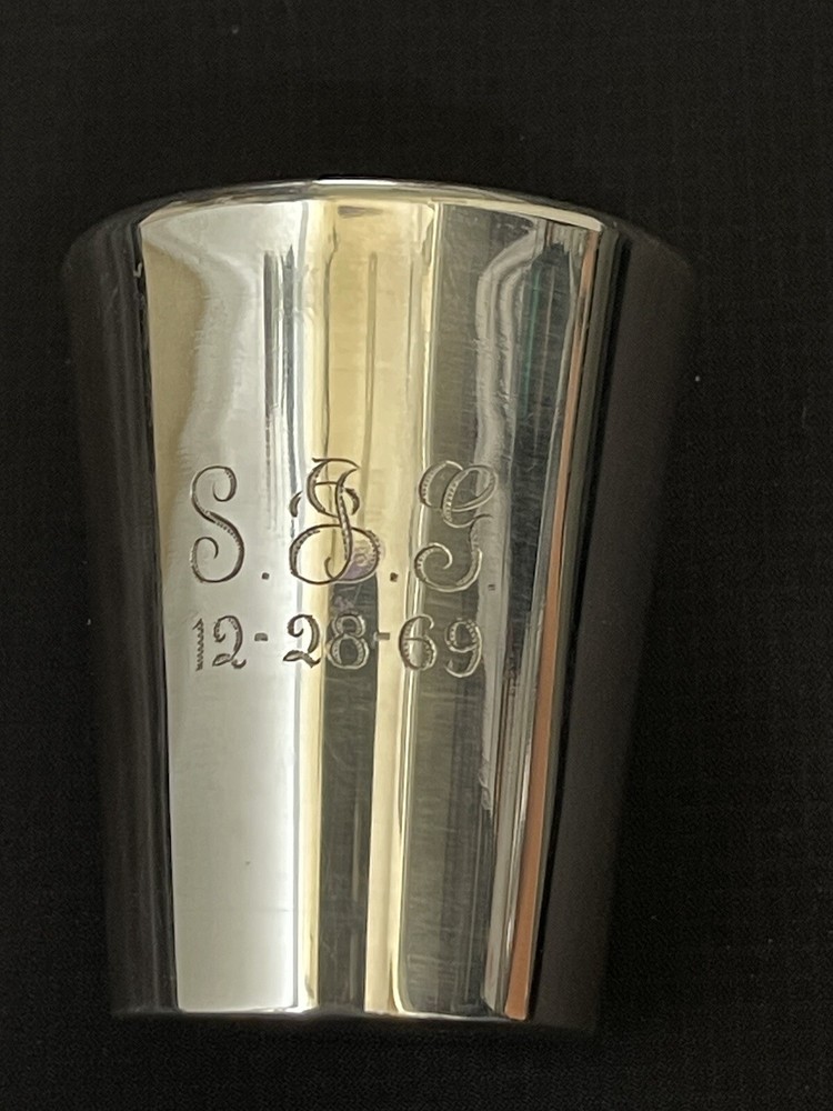 Reed & Barton X77 Sterling Silver Jigger Shot Glass With Monogram