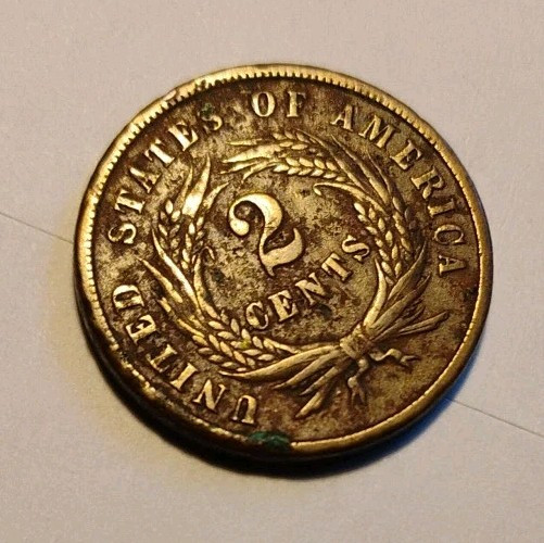 1864 2C Two Cent Piece, Large Motto
