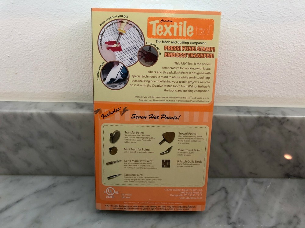 NEW Walnut Hollow Creative Textile Tool with 7 Hot Points & Case