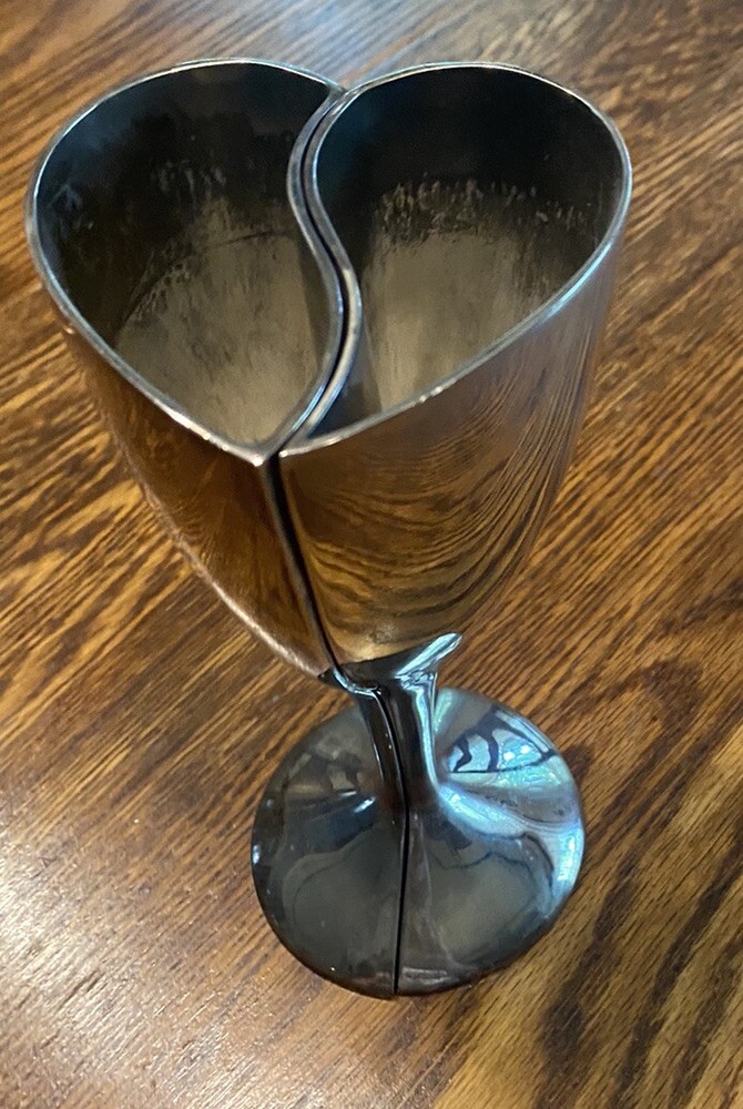 Wedding Toast- Split Heart Silverplate Goblets
