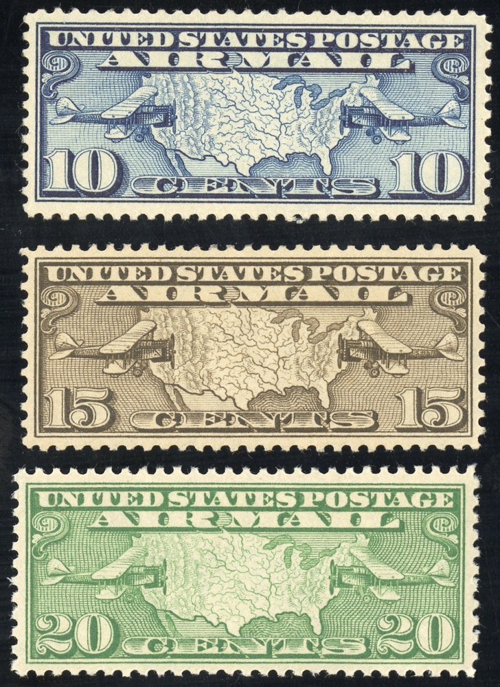 US Stamps # C7-9 Airmail MNH Superb Pristine