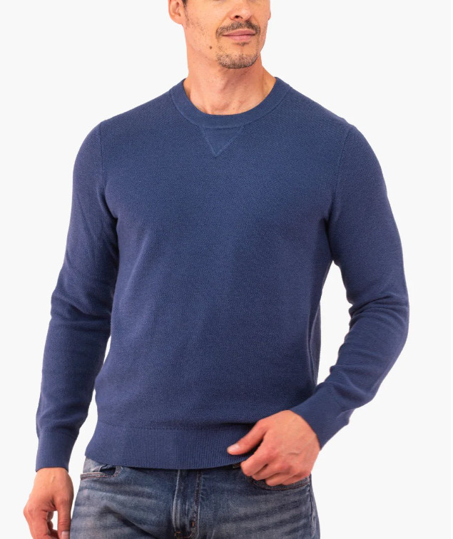 Michael Kors Men's Regular-Fit Solid Sweater in Denim Blue-Size Medium