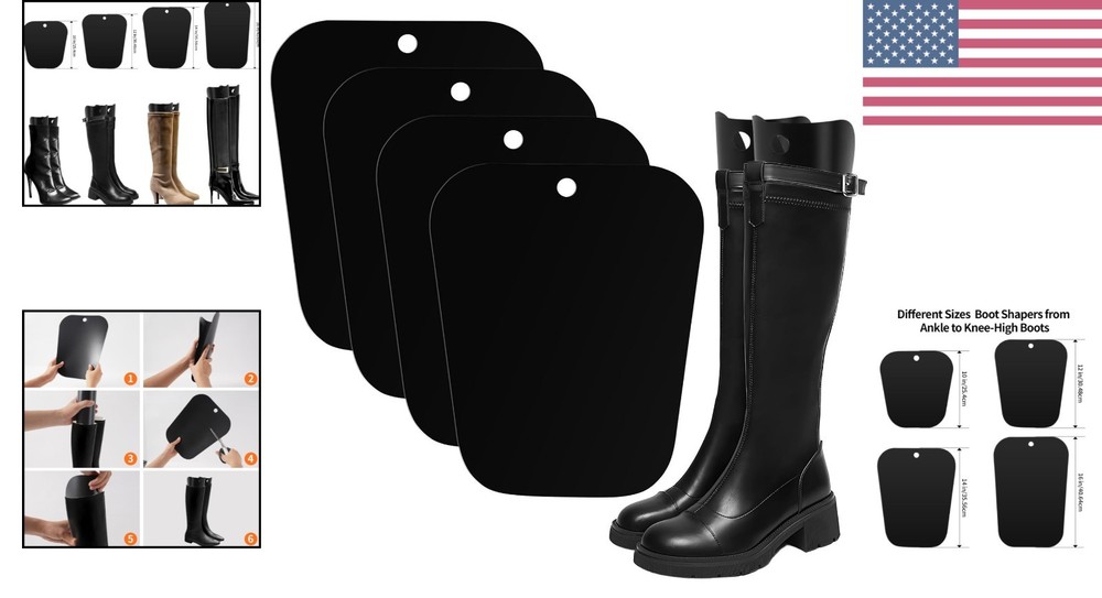 Lightweight 12-Inch Boot Shapers - 4 Pack for Organized and Fresh Boot Storage