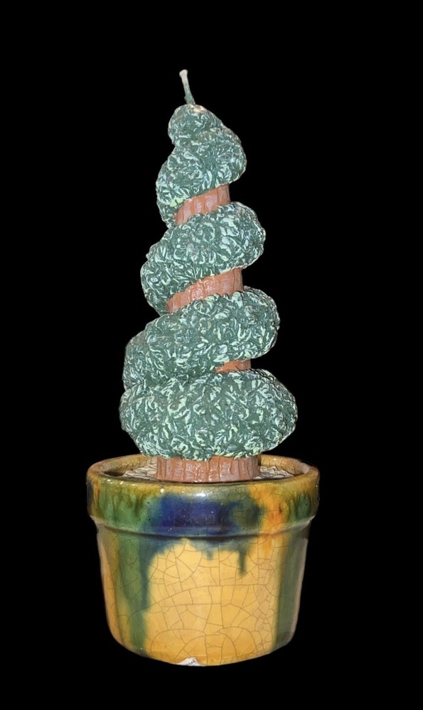 Vintage Department 56 Topiary Tree Candle & Ceramic Holder