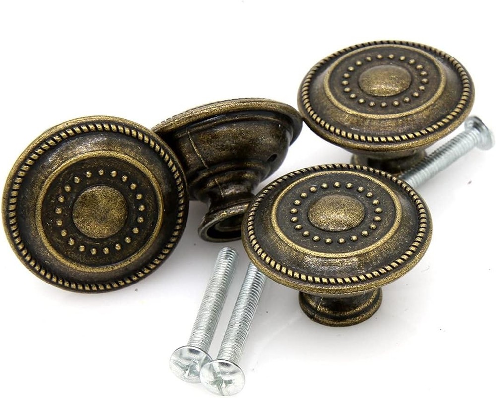 8 Vintage Antique Brass Drawer Knobs