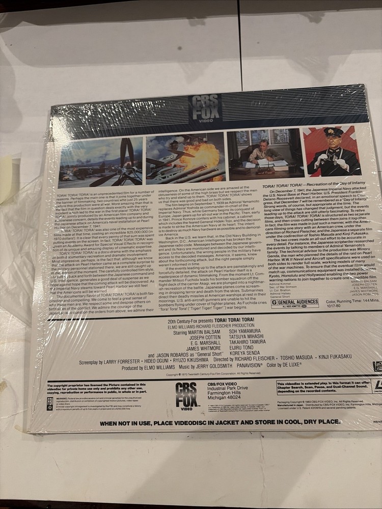 Tora! Tora! Tora! Laser Disc