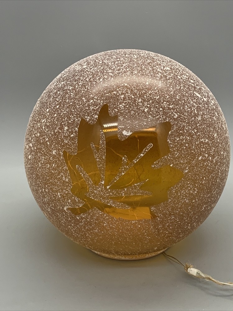 Home Essentials Harvest Large Leaf LED Globe in Rust/Copper