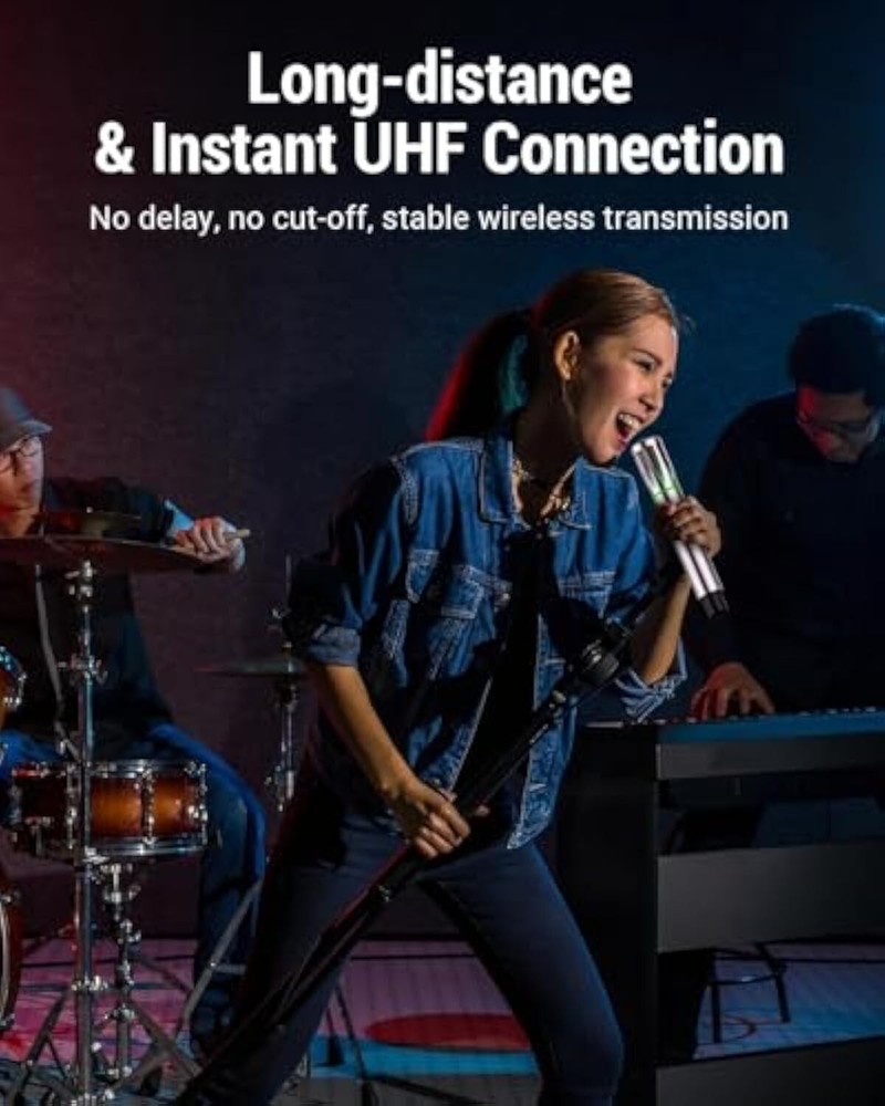 Professional Wireless Microphones, Rechargeable UHF Dynamic Microphone