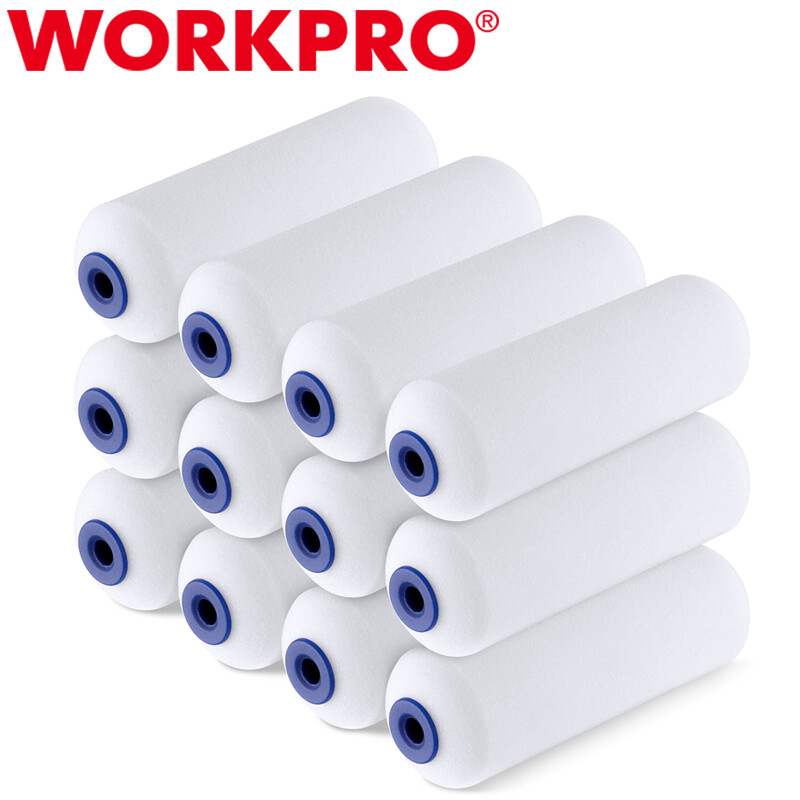 WORKPRO 12-Pack 4" Foam Paint Roller Paint Roller Kit Mini Paint Roller for Wall