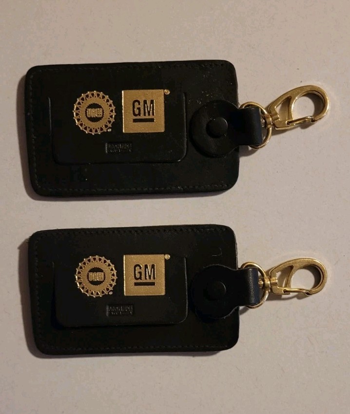 UAW/ GM Leather Luggage Tag Holder  2 Pc. Lot