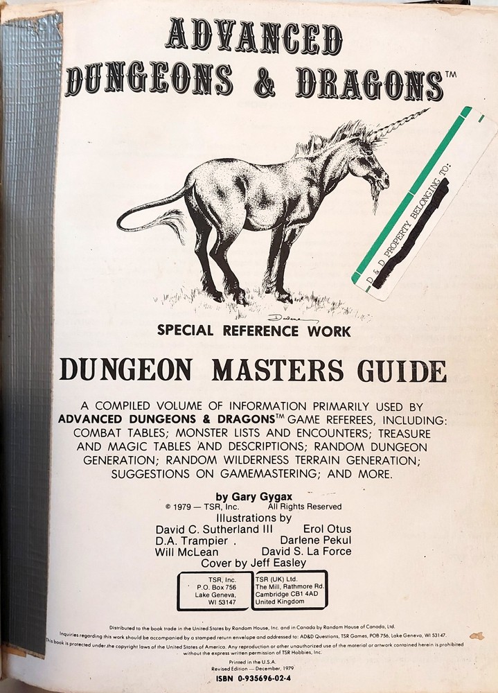 Advanced Dungeons&Dragons 3 vols bound in Dungeon Masters Guide cover SEE NOTES