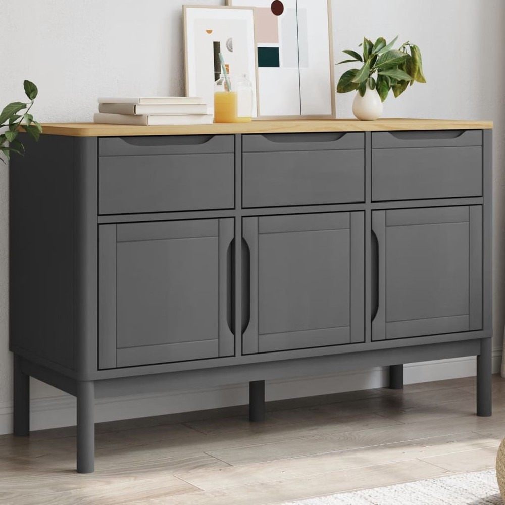 Sideboard Grey Solid pine wood, engineered wood Medium Sideboard