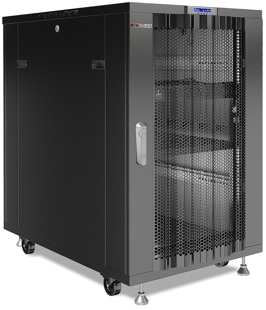 Sysracks 22U 39'' Deep IT Network Data Server Rack Cabinet Mesh Vented Door