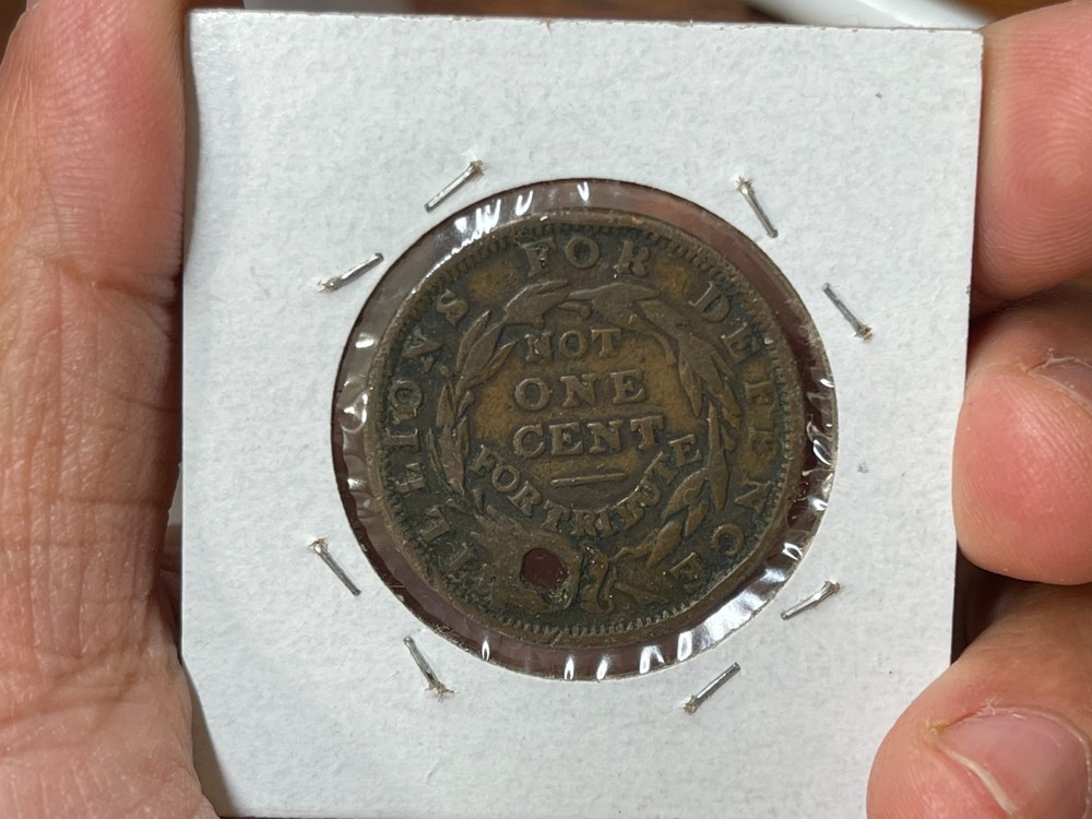 1837 Not One Cent Hard Time Token Damaged
