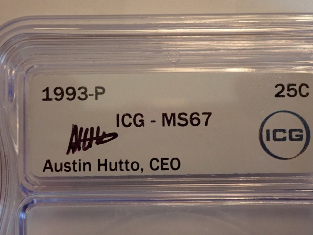 1993-P Quarter MS67 ICG CEO Signed Nice!