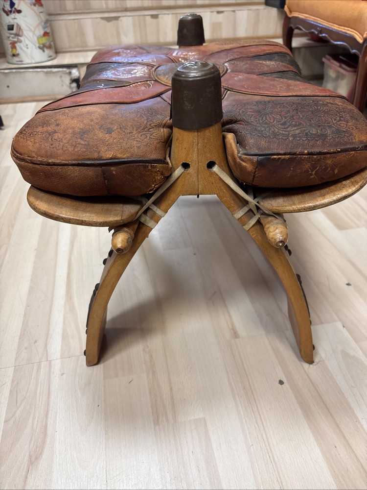 Vintage 1960's Egyptian Camel Saddle Stool