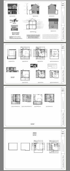 20x16 Tiny House -- PDF Floor Plan -- 292 sq ft -- Model 2A