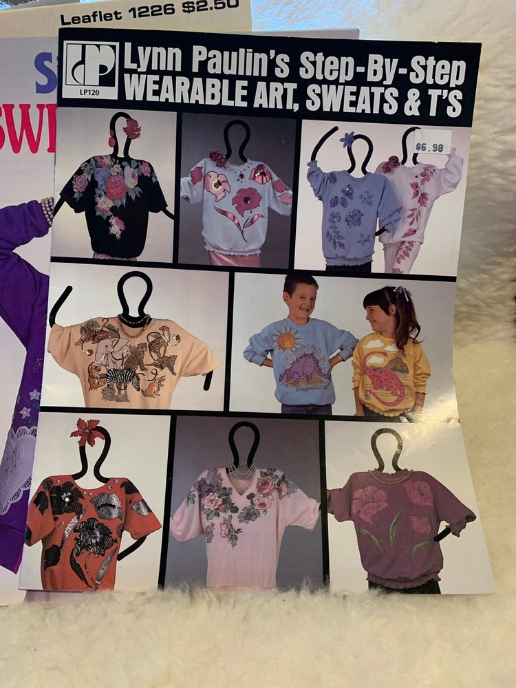 7 Wearable Art Pattern Instruction Booklets - Sweatshirt designs - paint, snip +