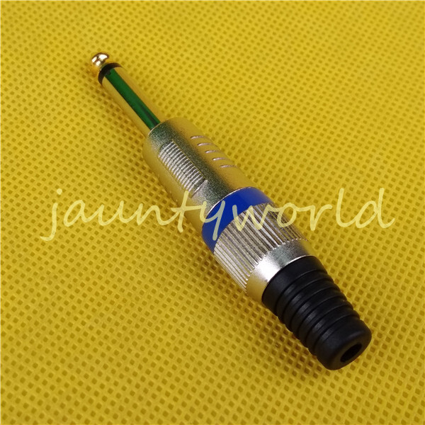 1PCS 1/4" 6.35mm MicrophPatch Snake Cable TS Male Plug Connector