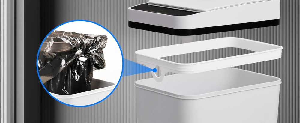 2 Pack 12L Bathroom Automatic Trash Cans Touchless Motion Sensor Slim with Lid