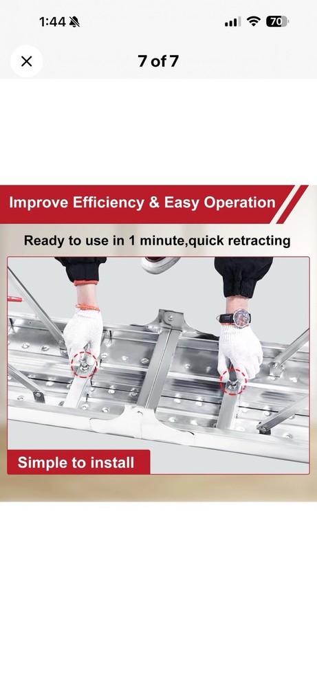 63” Portable Folding Scaffolding PlatformWork Bench Scaffold -Adjustable Height