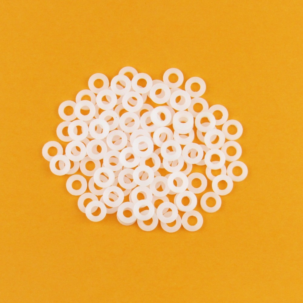 100 PCS Drum Tension Rod Nylon Washers WHITE (100PCS/PACK)