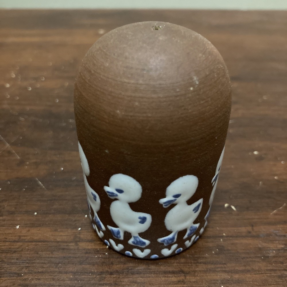 Ioska Denmark Salt & Pepper 2.75” Art Pottery Hand Enameled Ducks