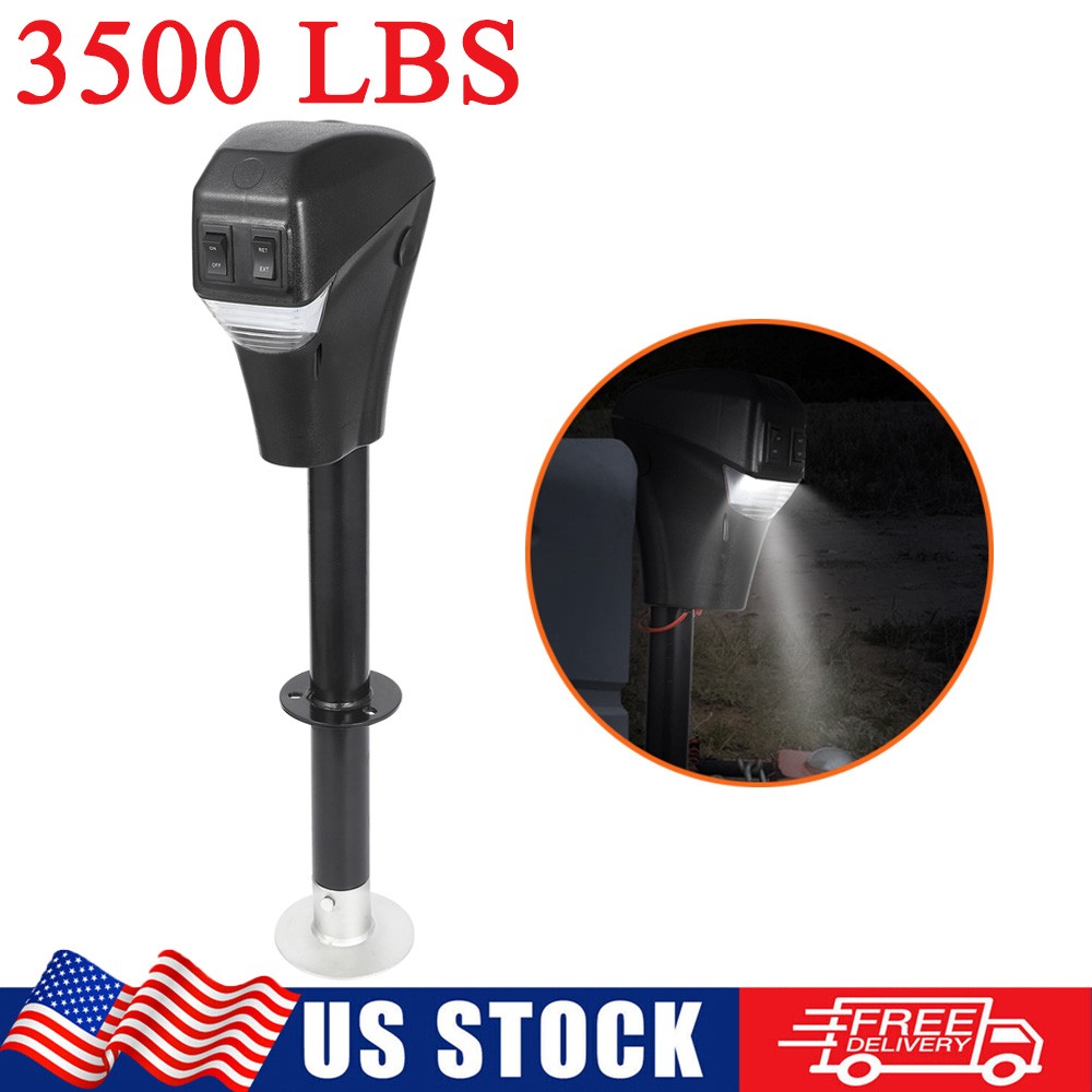 3500lb Electric Trailer Jack Power Tongue Jack w/ LED Light for Trailer & Camper