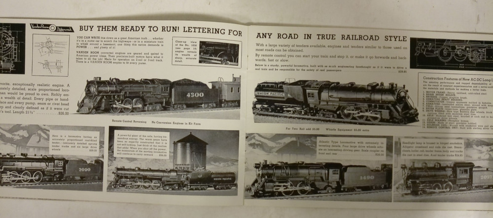 Vanden Boom Mini-Train 1940 Catalog