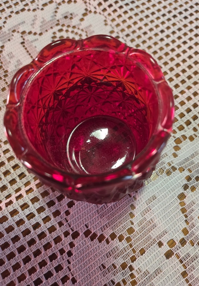 Vintage Ruby Red Amberina Toothpick~ 9 Scalloped Edge~Glows 3.25