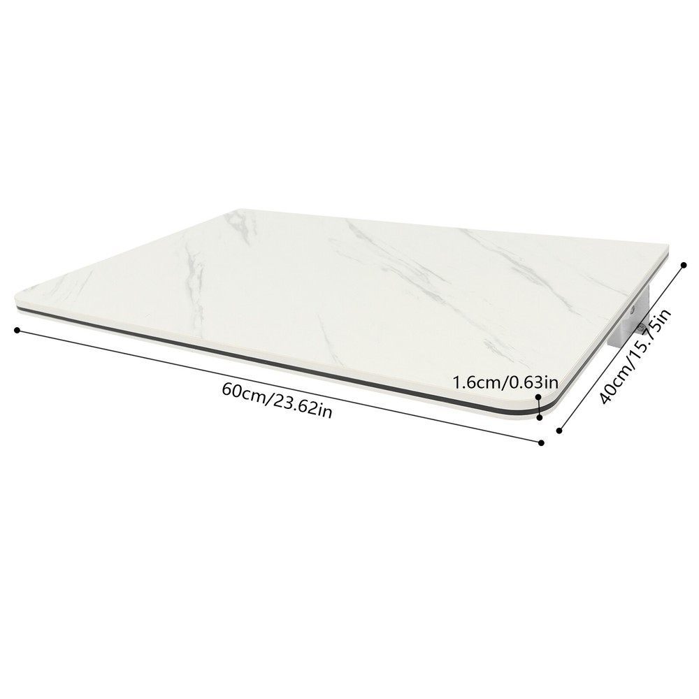 Wall Mounted Folding Table Floating Desk Drop Leaf Dining Table White 80*40cm