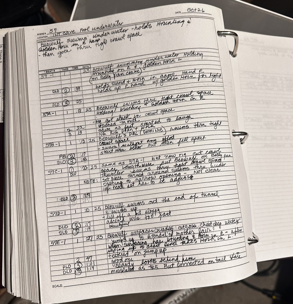 Bundle - Zemeckis Film - ORIGINAL Beowulf Movie Script +Handwritten Notes