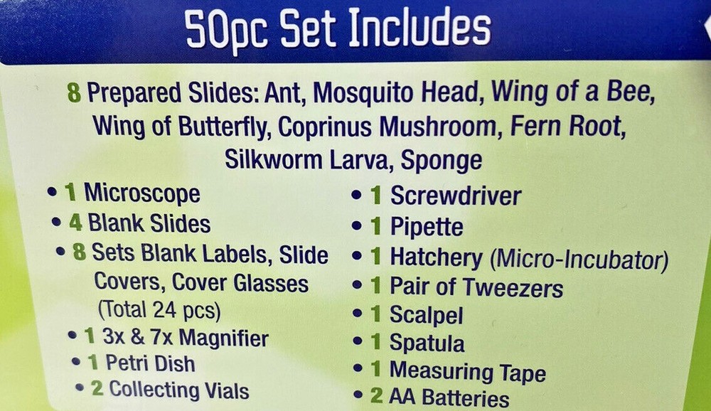 Deluxe Die-Cast 50 pc. Microscope Set Advanced Edition New