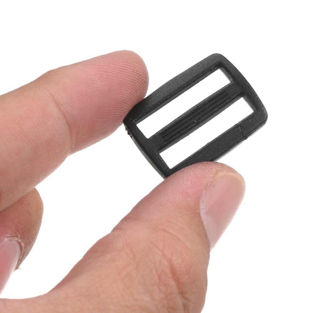 1 Inch Tri-Glide Slide Buckles, 50 Pack Webbing Strap Fastener, Black