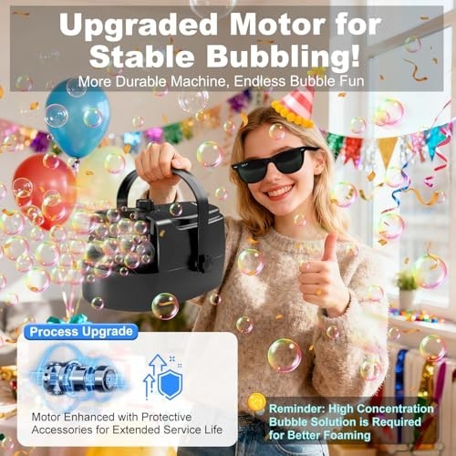 Automatic Bubble Machine - 18000+ Bubbles/Min, Durable Bubble Blower for Kids, B