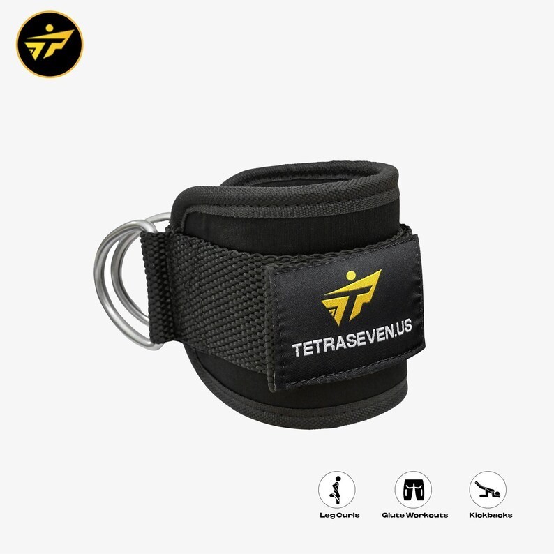 Weightlifting Ankle Straps – D-Ring Cable Attachment for Leg Workouts**