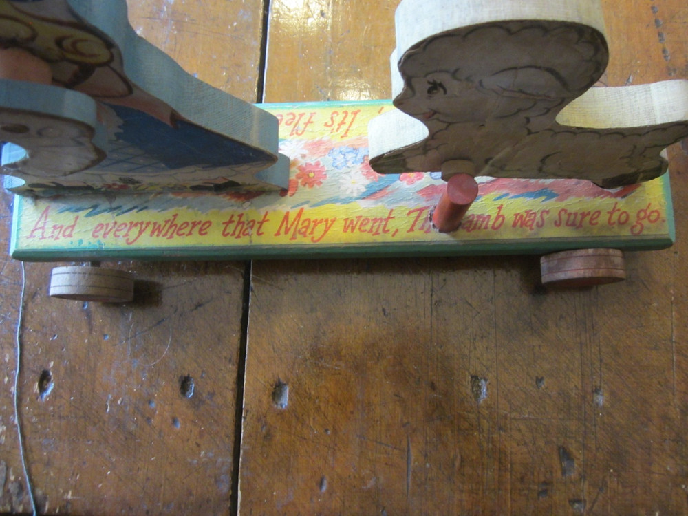 80 Year Old Mary & Lamb Wooden Pull Toy