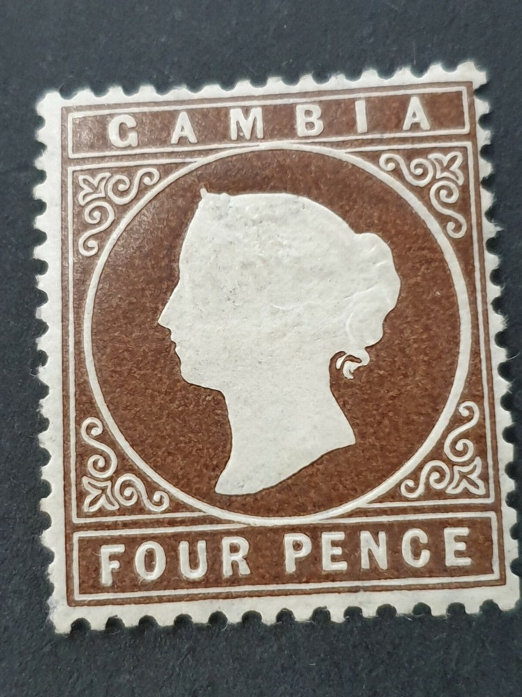 Old stamp  GAMBIA  4 pence mint