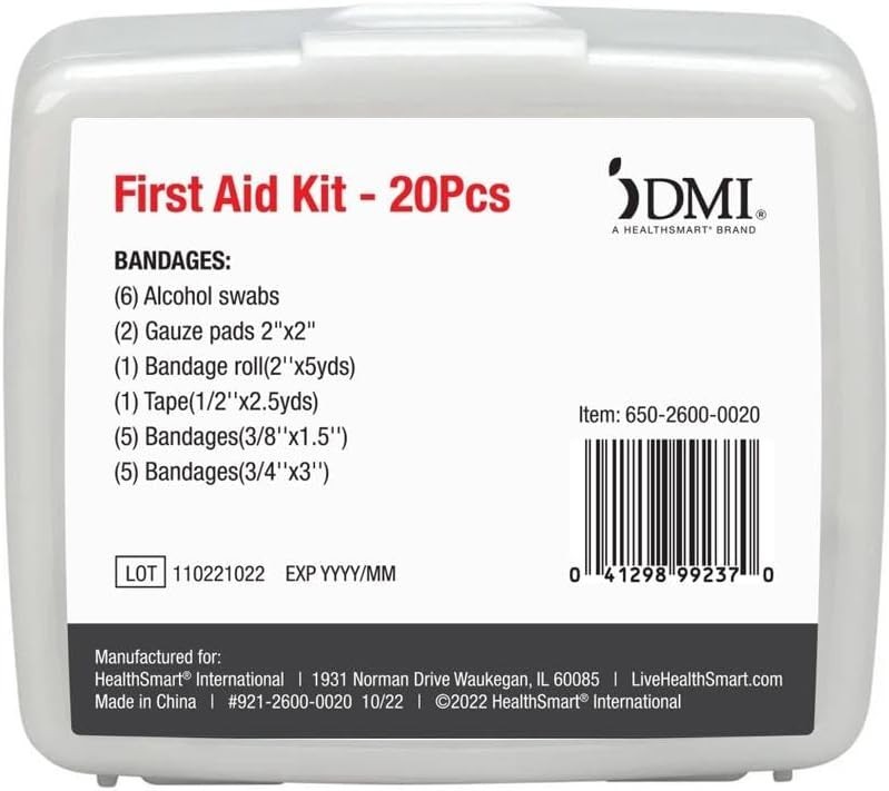 DMI First-Aid Kit, Mini 20-Piece Kit, Small and Compact All-Purpose Use for Mino