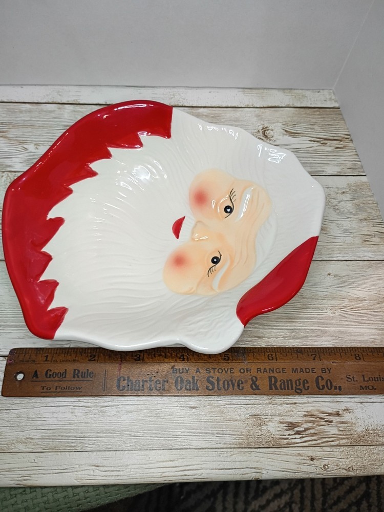 Great Gatherings Santa Claus Ceramic Candy Dish #XA