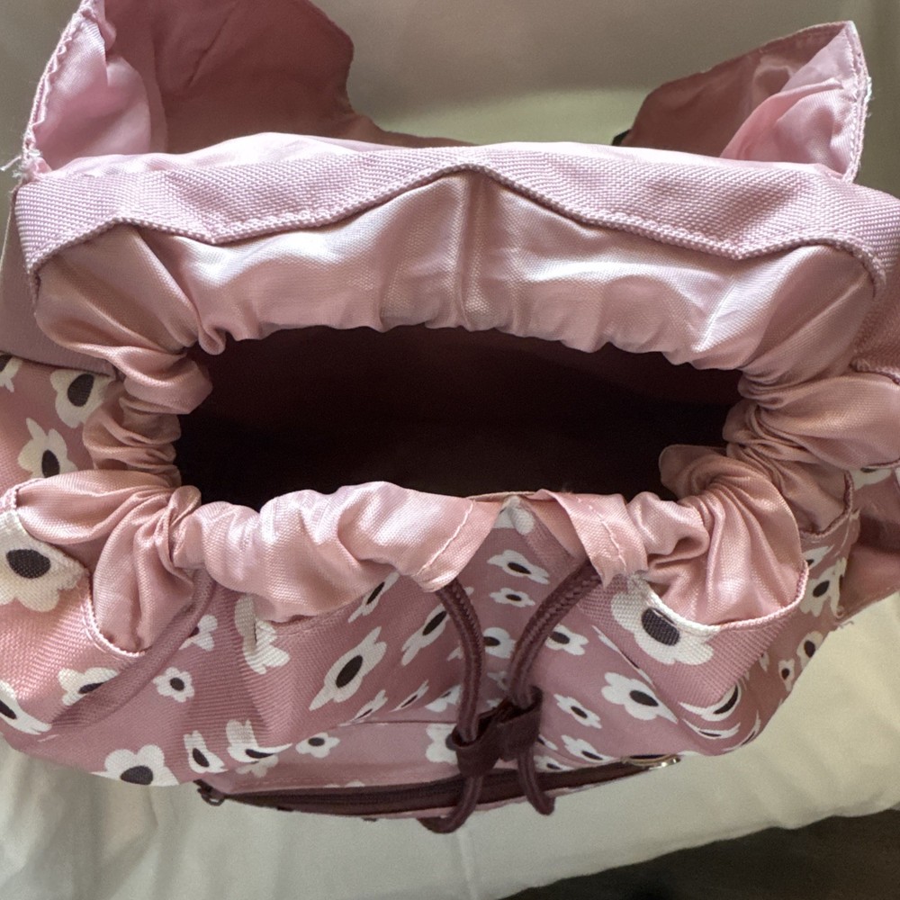 Large Pink And white Flowery Backpack.