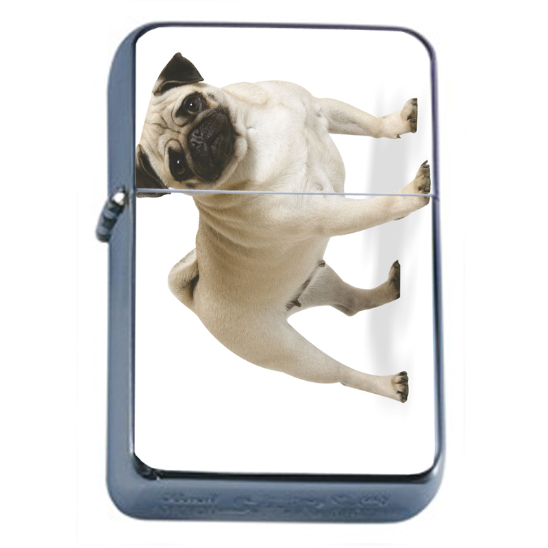 Dog pug 03 Refillable Fliptop Oil Lighter
