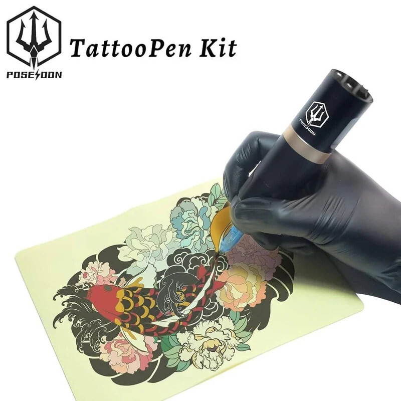 POSEIDON Wireless Tattoo Kit TK043, Complete Kit for Beginners or Advanced