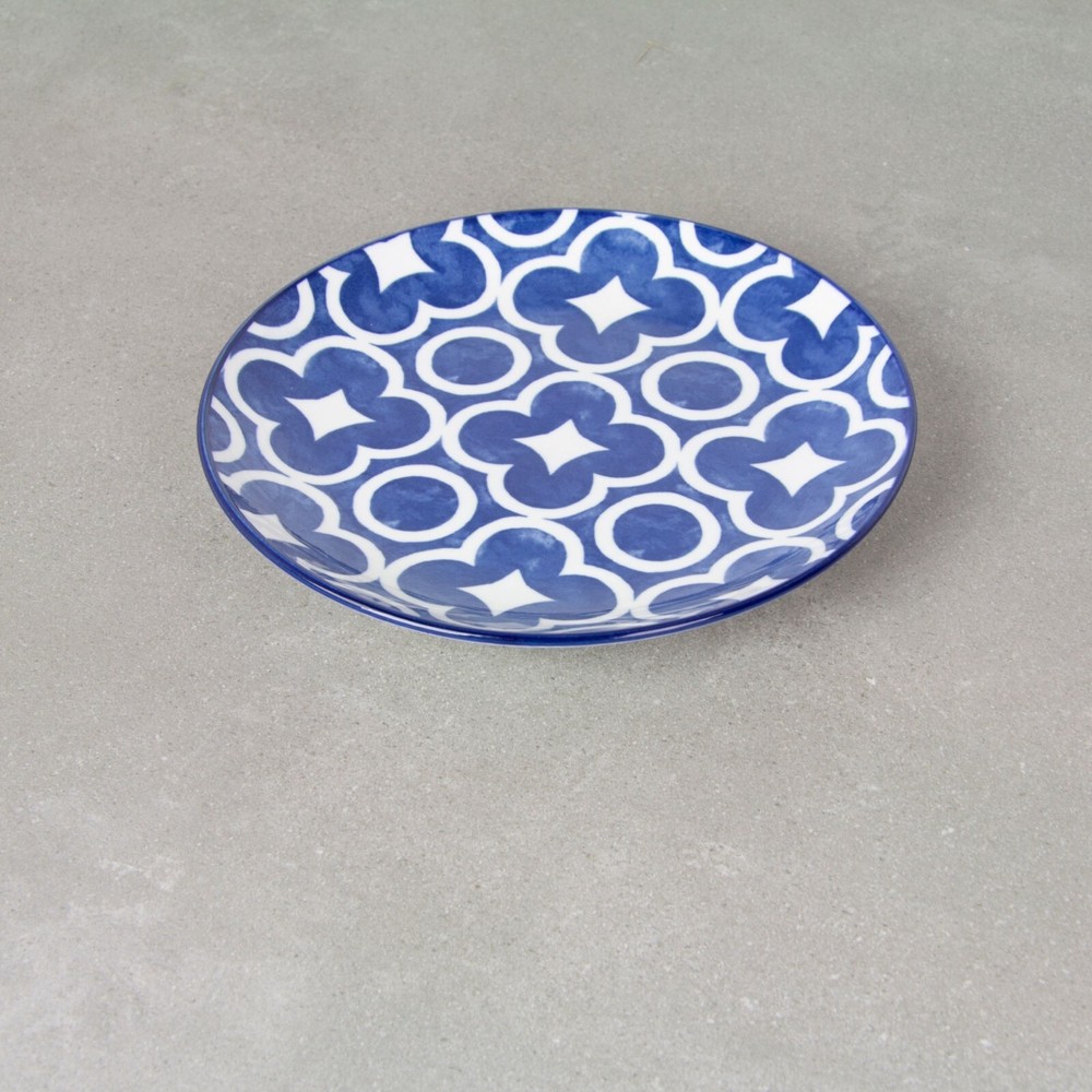 Mainstays Modern Blue and White Pattern Stoneware Salad Plate Replacement 7.5”