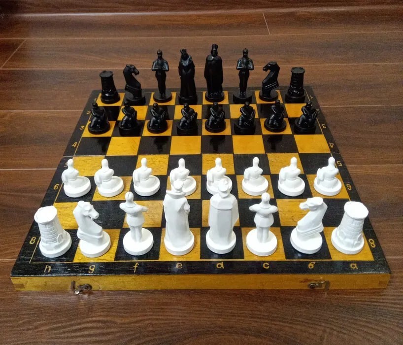 Nice King Arthur Style Vintage Chess Set Soviet USSR