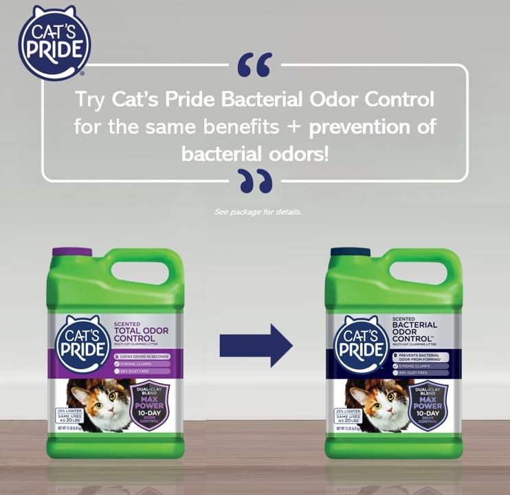 Powerful Multi-Cat Litter - 10 Days Odor Control, Strong Clumping, 15 lbs