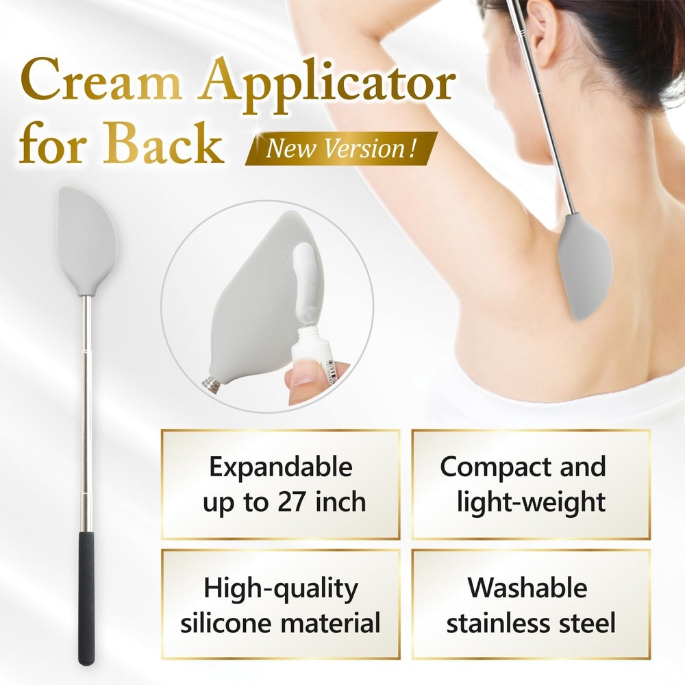 FieldSora Cream Applicator for Back Telescopic Easy to Accurate Application